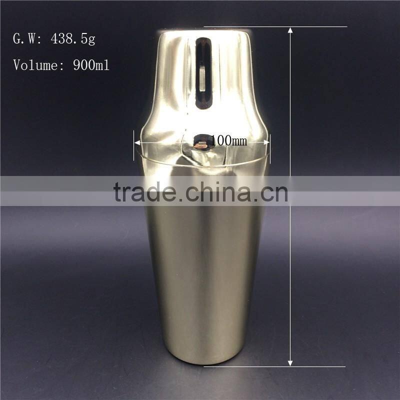 900ml gold plated cocktail shaker stainless steel bar tools