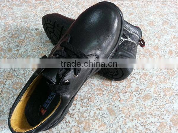 Low Heeled Smooth Cow Leather Administrative Safety Shoes