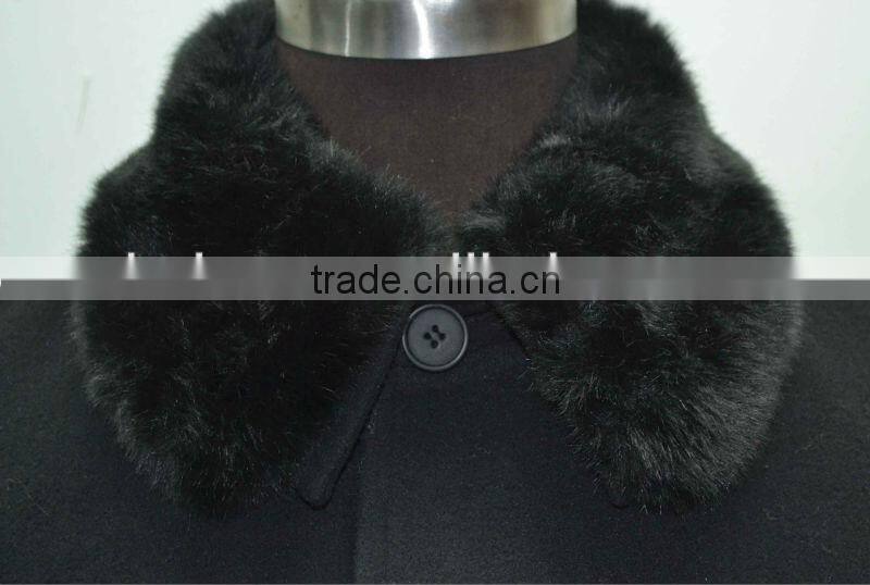 fake fur collar woolen coat for men
