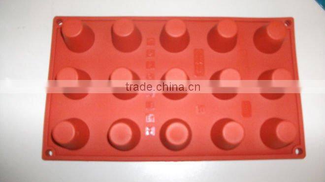 15 cups cylinder-shaped tray,red color bakeware cake mold