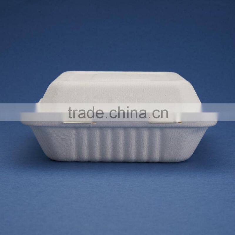 HL-88-3 disposable multi-compartments bagasse paper fast food clamshell