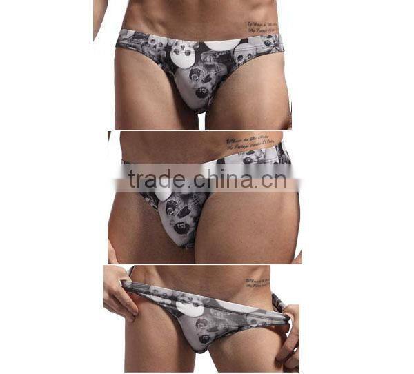 Sexy skull men swimwear briefs men's swimwear