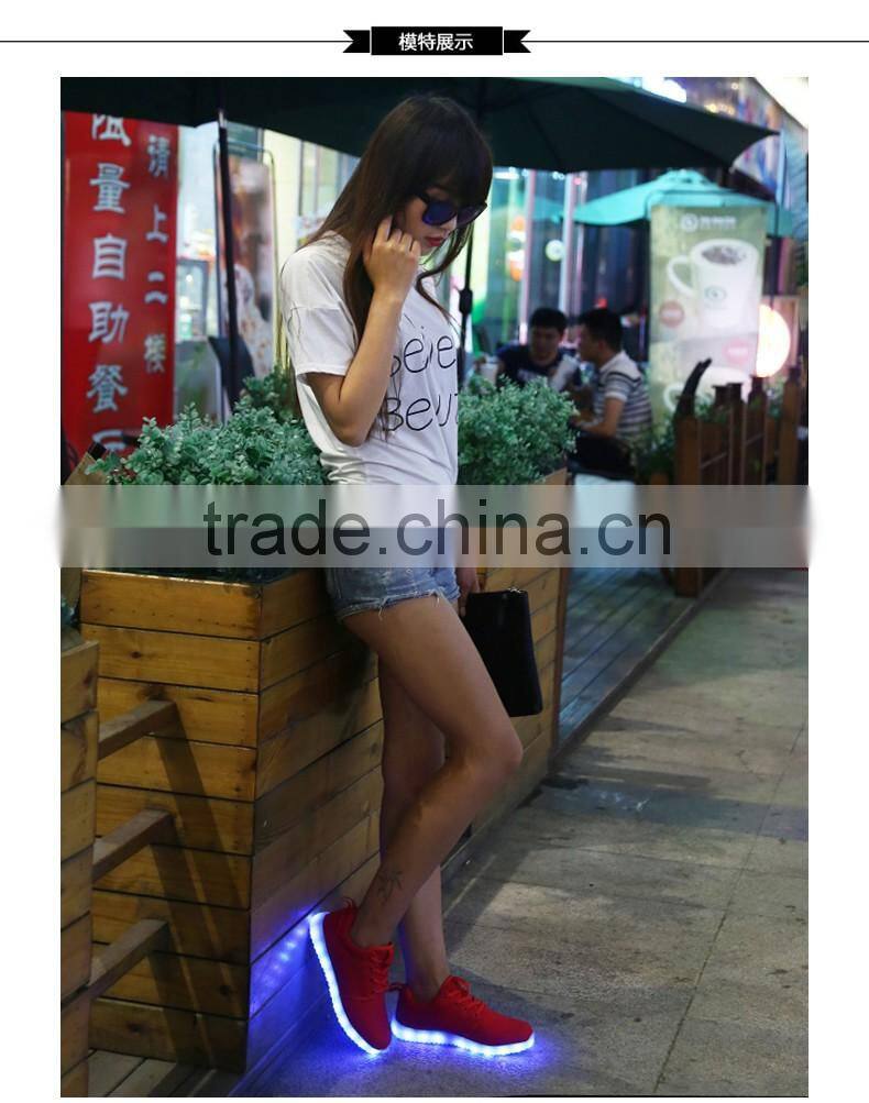 mesh led schuhe oem low moq customized footwear woman mens luminous led light up shoes