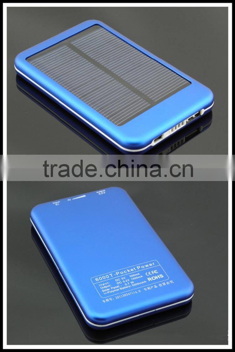Factory manufacturer solar panel backup charger solar charger 5000mah