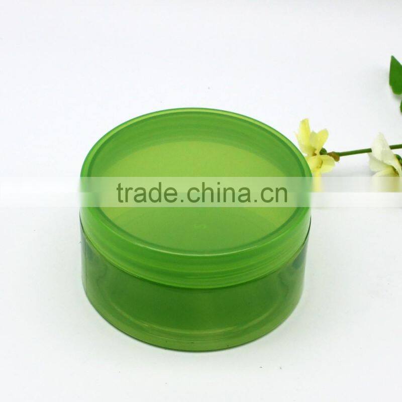 PET 250ml green clear plastic jar with screw cap