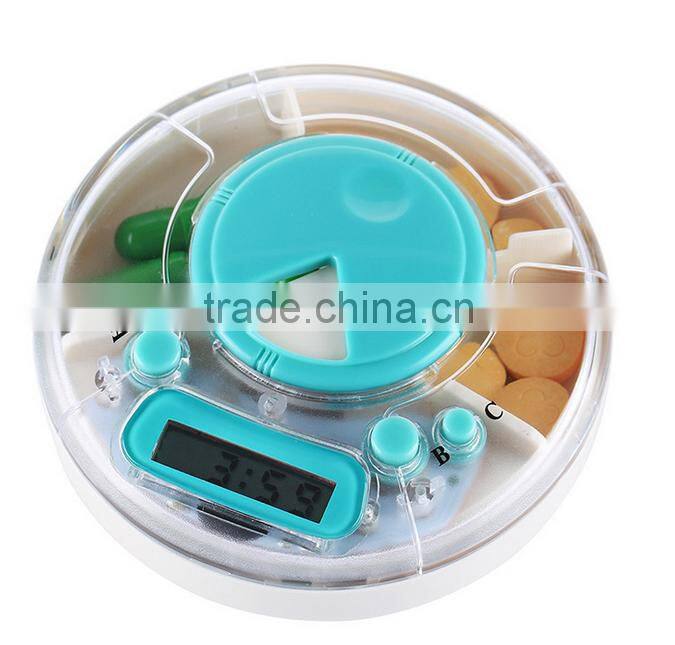 Plastic travel portable led pill box with lock