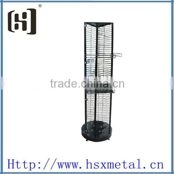 metal rotating store display stand with hooks HSX-S714 rotating wire display stands