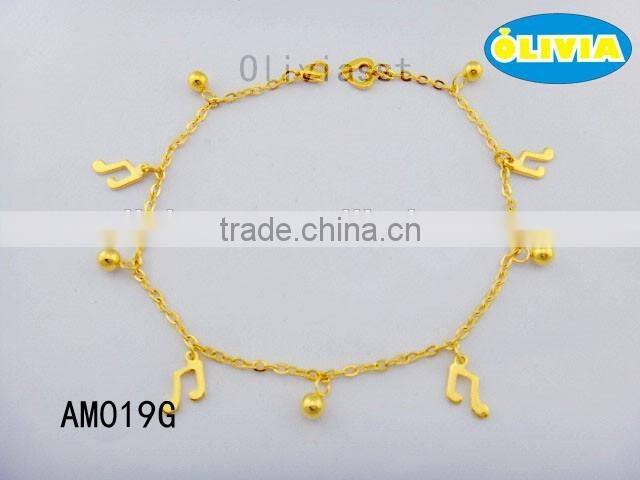 Olivia Jewelry Fashion Jewelry Manufacturer Gold Plated Flower Charm Woman Anklet