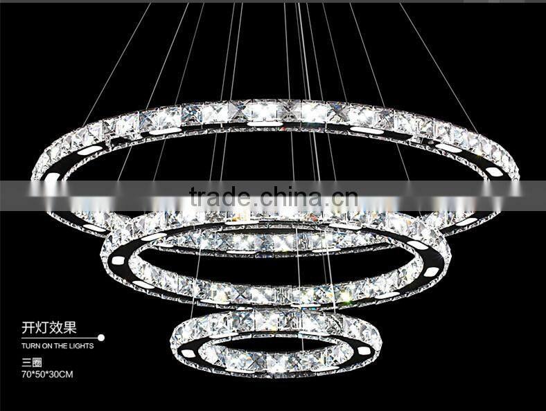 Hot Sell Modern Crystal LED Round 20cm Circle Chandelier Pendant Lights For Home Hotel Restaurant