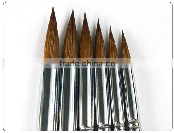 Transon 168 six pieces a setred handle point head weasel hair artist paint brush brand