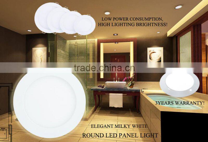 High Quality Die-casting Shaped AL Frame Super Energy Saving Ceiling Lighting 6 Inch Round LED Panel 12W
