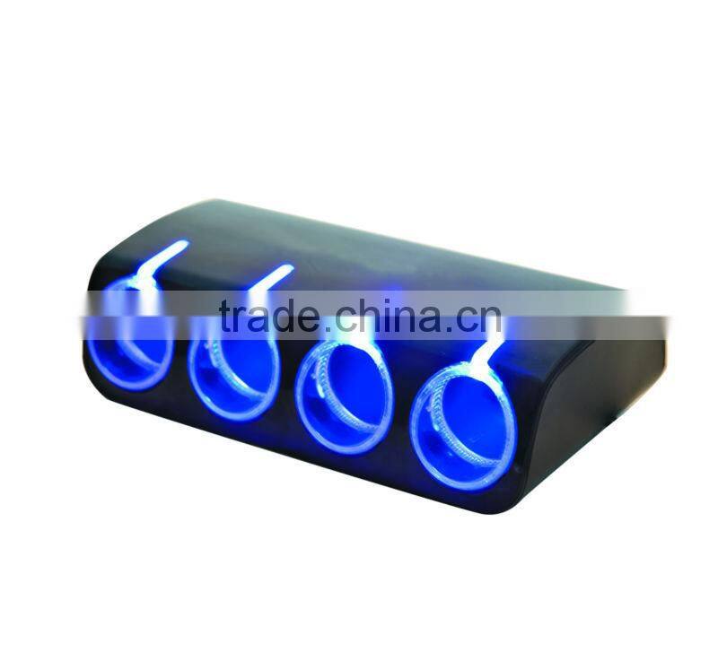 12V/24V 4 way sockets with USB and switch