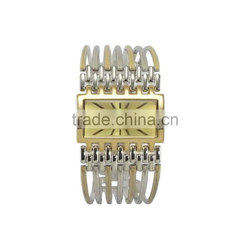 New models Exclusive design square case big bracelet band watch stainless steel back women