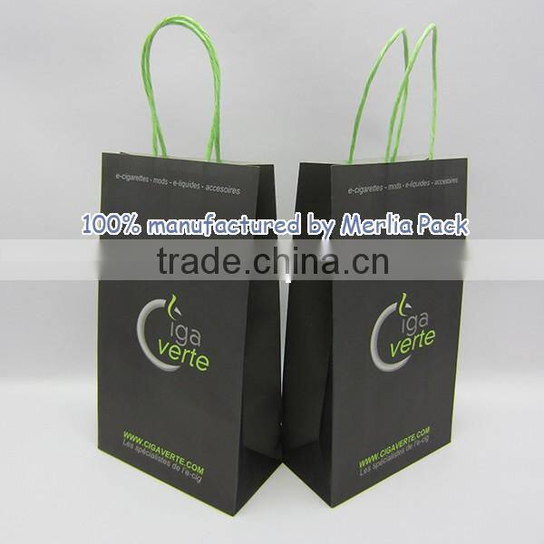 Electronics Kraft Paper Packaging Bags Mods e-cigarette liquid Accessoires Luxury Paper Twisted Handle Bag