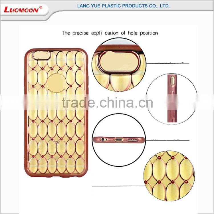 transparent tpu electroplate agate mobile phone case cover for iphone 6 se 7 plus