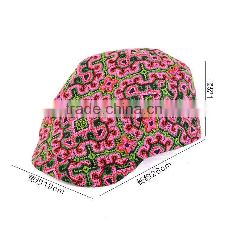 2016 new arrival miao embroidery hats cheap wool hats