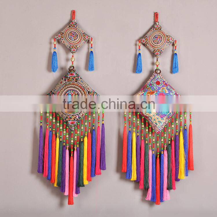 2016 new arrival special embroidery pendant Canvas decoration pendant with tassels