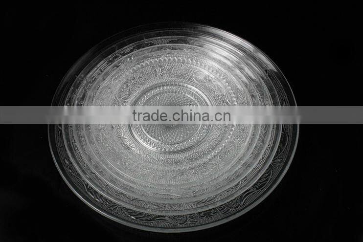 glass charger plates wholesale with embossed design