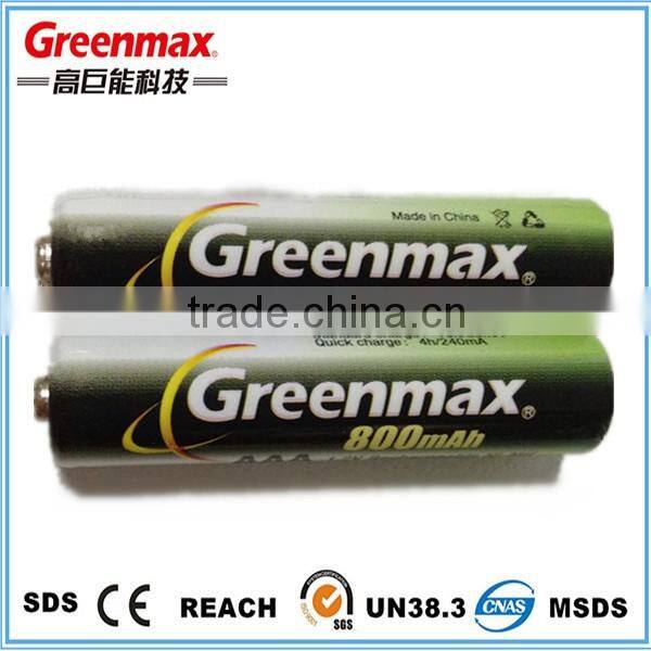 No Memory Effect AAA 800mah 1.2 V NI-MH Battery