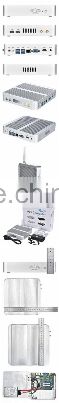 Intel Core i3 5005U Broadwell Mini NUC PC Fanless PC Intel HM97 HD5500 4K mini fanless desktop pc