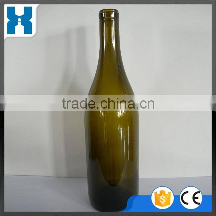 ANTIQUE GREEN BROWN GLASS CHEAP WINE BOTTLE 750ML