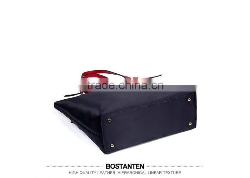 custom 600d polyester canvas tote bag shoulder bag leather handle wholesale