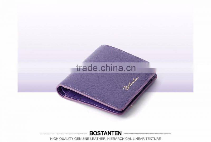 cowhide leather famous brand women wallet and hand purse good quality