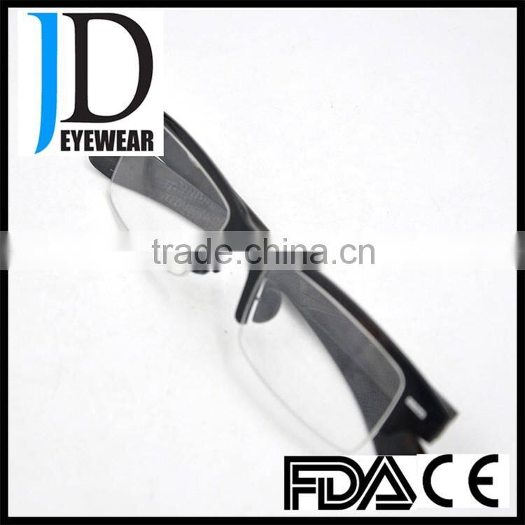 whole black buffalo horn optical glasses semi frame metal strip buffalo horn optical frame