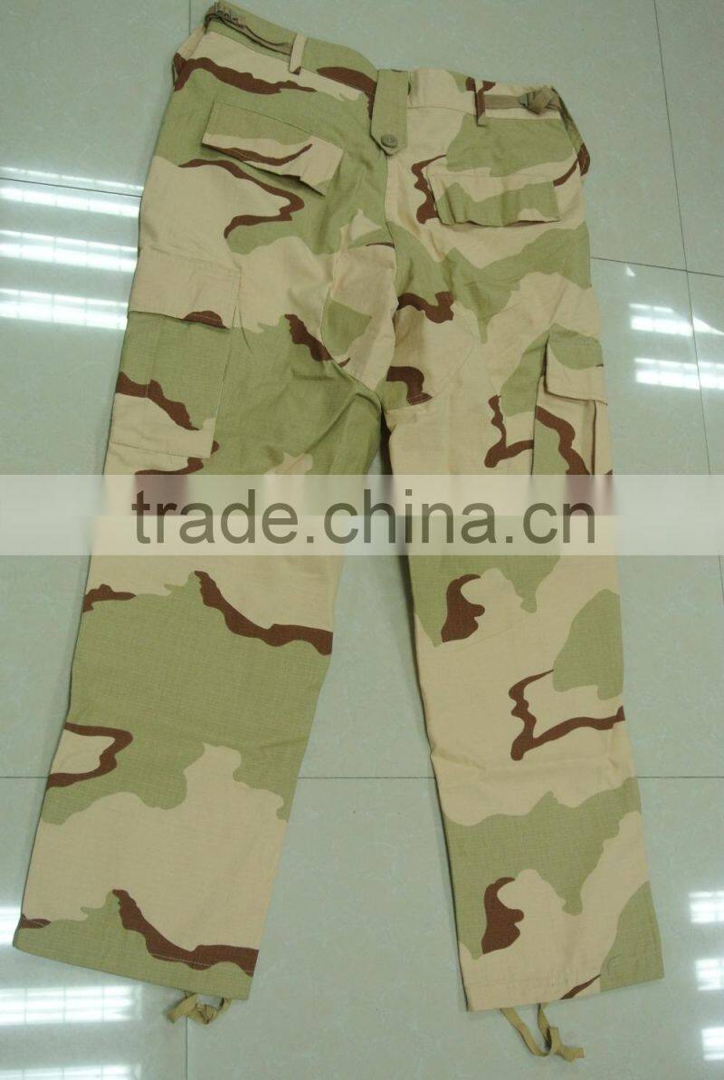 hot sale 60% cotton 40% polyester ripstop yellow tone desert camouflage USA army battle dress uniform