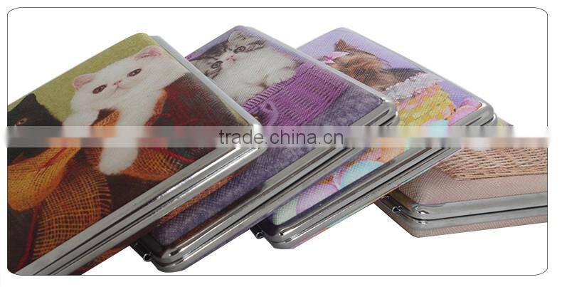 Linen Leather decorative pattern metal cigarette case/holder/box Pet design WB-21