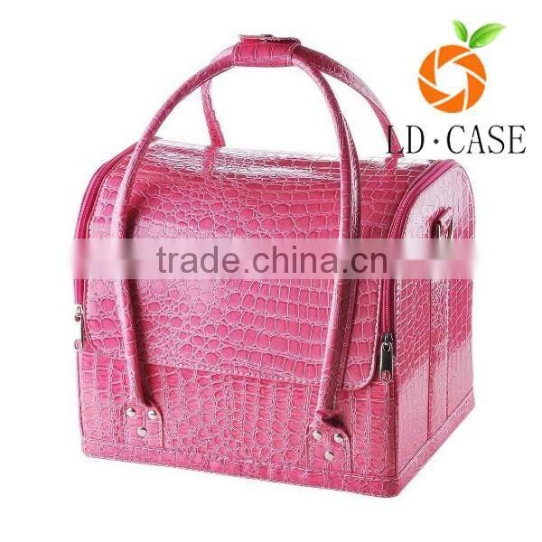 Promotional PU leather cosmetic bags with handle/ makeup pouch / toiletry bags