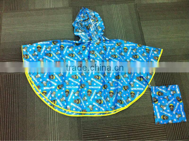 fashionable poncho children raincoat