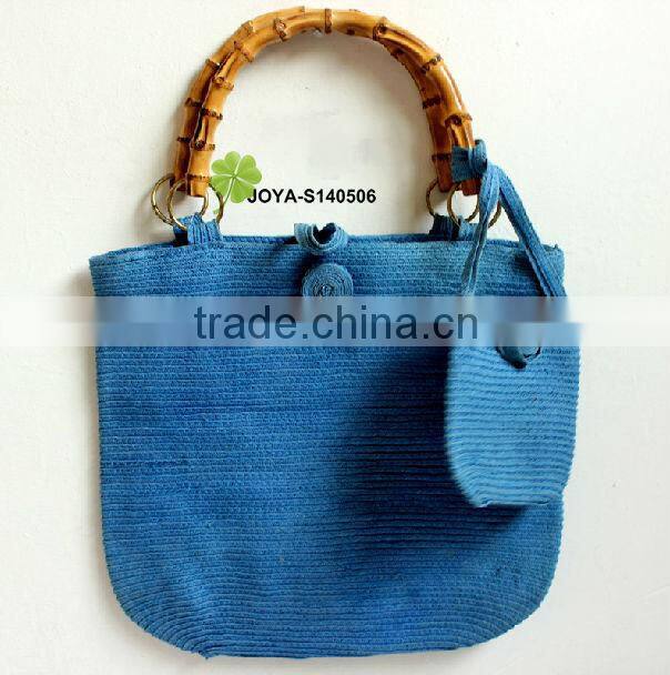 Colorful plastic straw tote bag