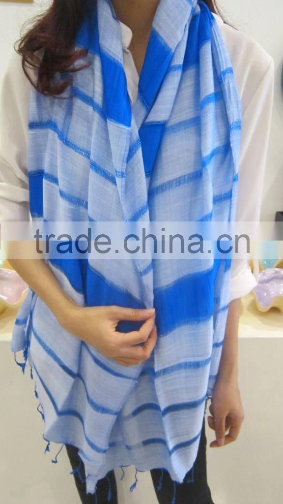 Violet silk scarf for women accessories with beautiful pattern from Vietnam