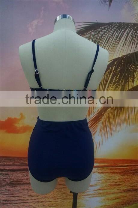 2016 Heart Printing High Waist Bikini