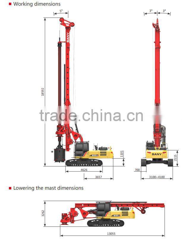 SANY rotary drilling rig for sale SR155C10