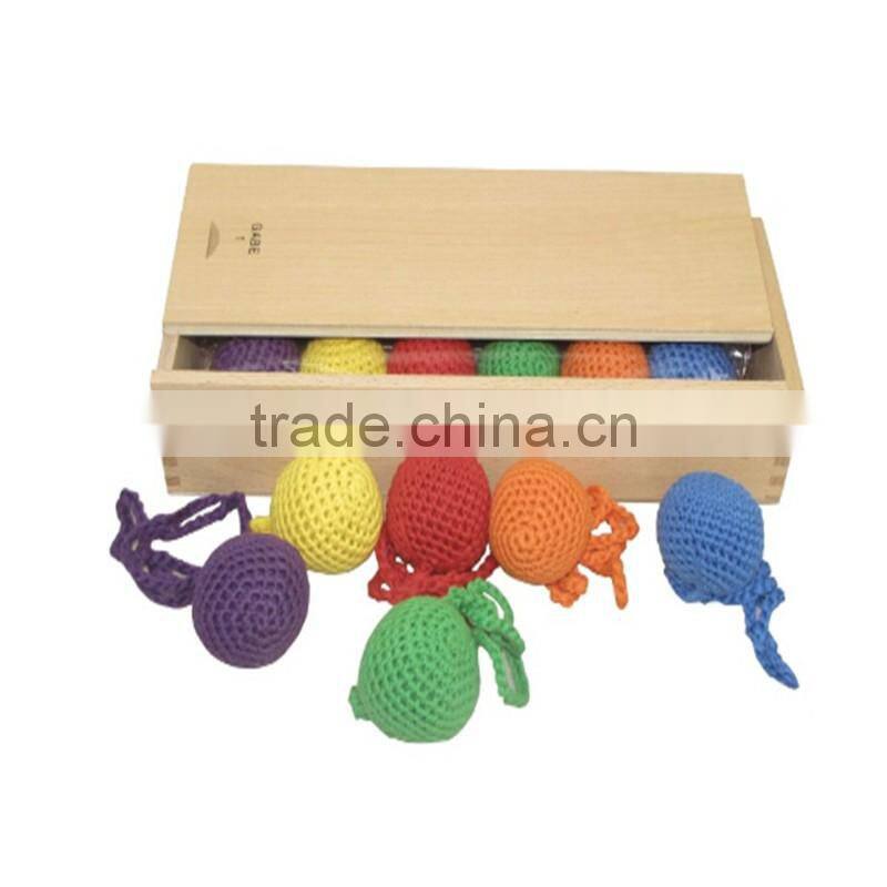 Wooden Baby Toys Froebel GABE1 Cognitive Developing colorful Mesh Ball Teaching Learning 12 Ball 6 Colour
