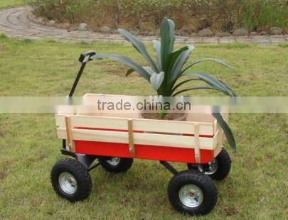 small wooden kids wagon garden cart