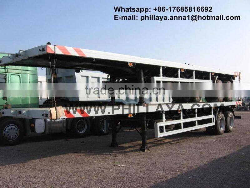 Good container flatbed trailer / flat body truck / 40ft container trailer price