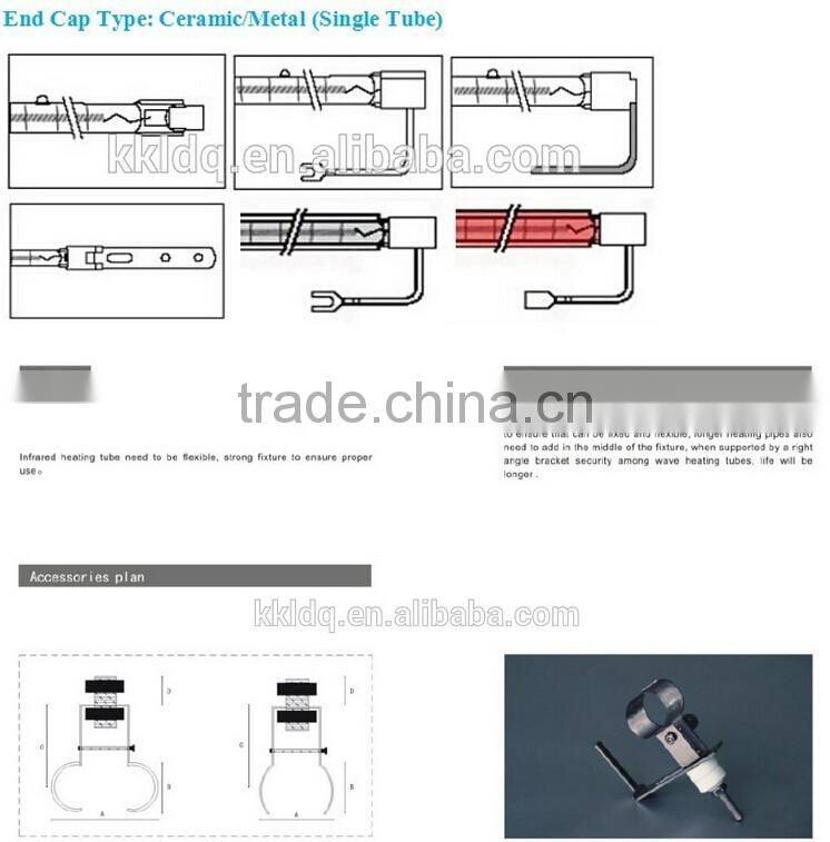 High power low color temp carbon fiber IR lamp infrared heater element
