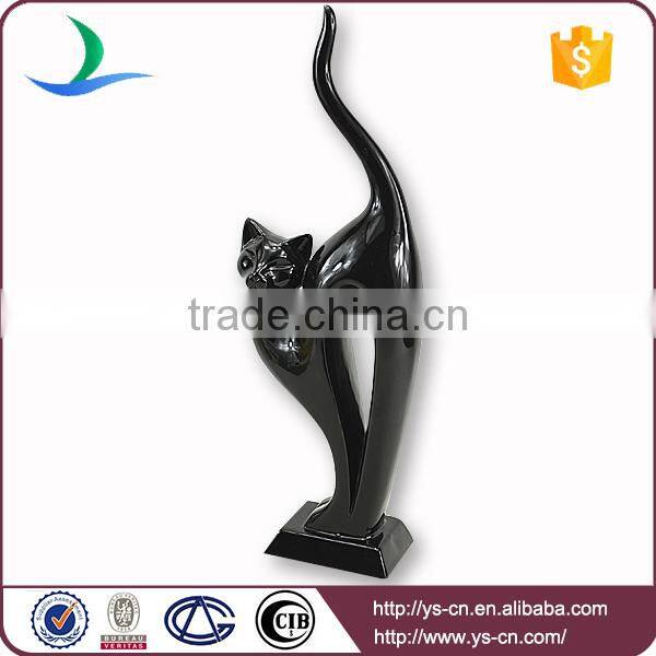 popular printed ceramic black chicken, old feeling cat decoration