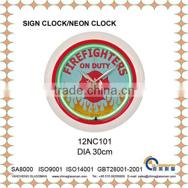 customizable colorful neon clock LED clock wall clock 12NC101