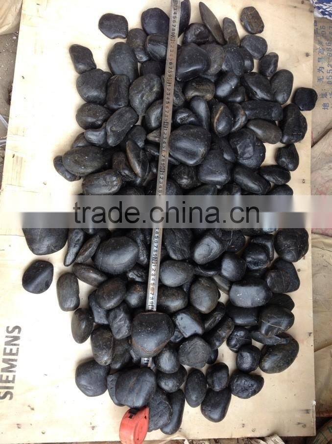 High polished black pebble stone