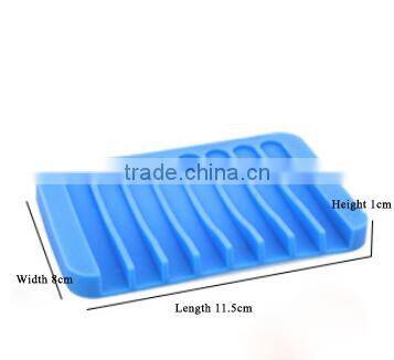 Bathroom Silicone Shower Soap Tray Dish Storage Holder