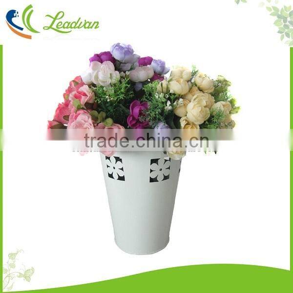 Cheap small flower planter garden pot metal vase