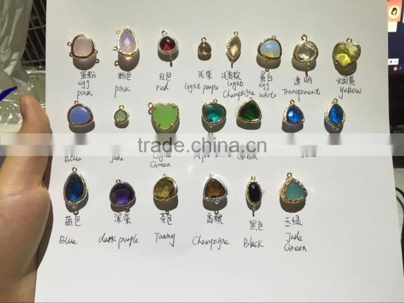 High quality new design different types glass stone pendant for jewelry making