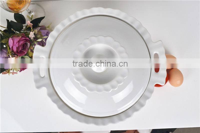 13" ceramic white comal
