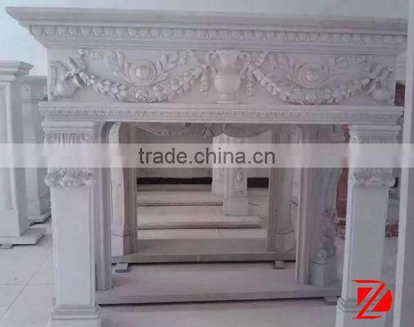 white marble classic fireplace mantels