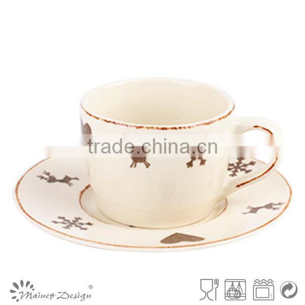 high-volume Christmas coffee cup and saucer