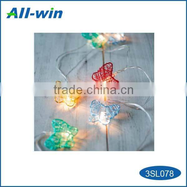 attractive butterfly-shaped solar light with 10pcs white LED, cyrstalline LED light with solar panel Christmas Lights Fairy Ligh